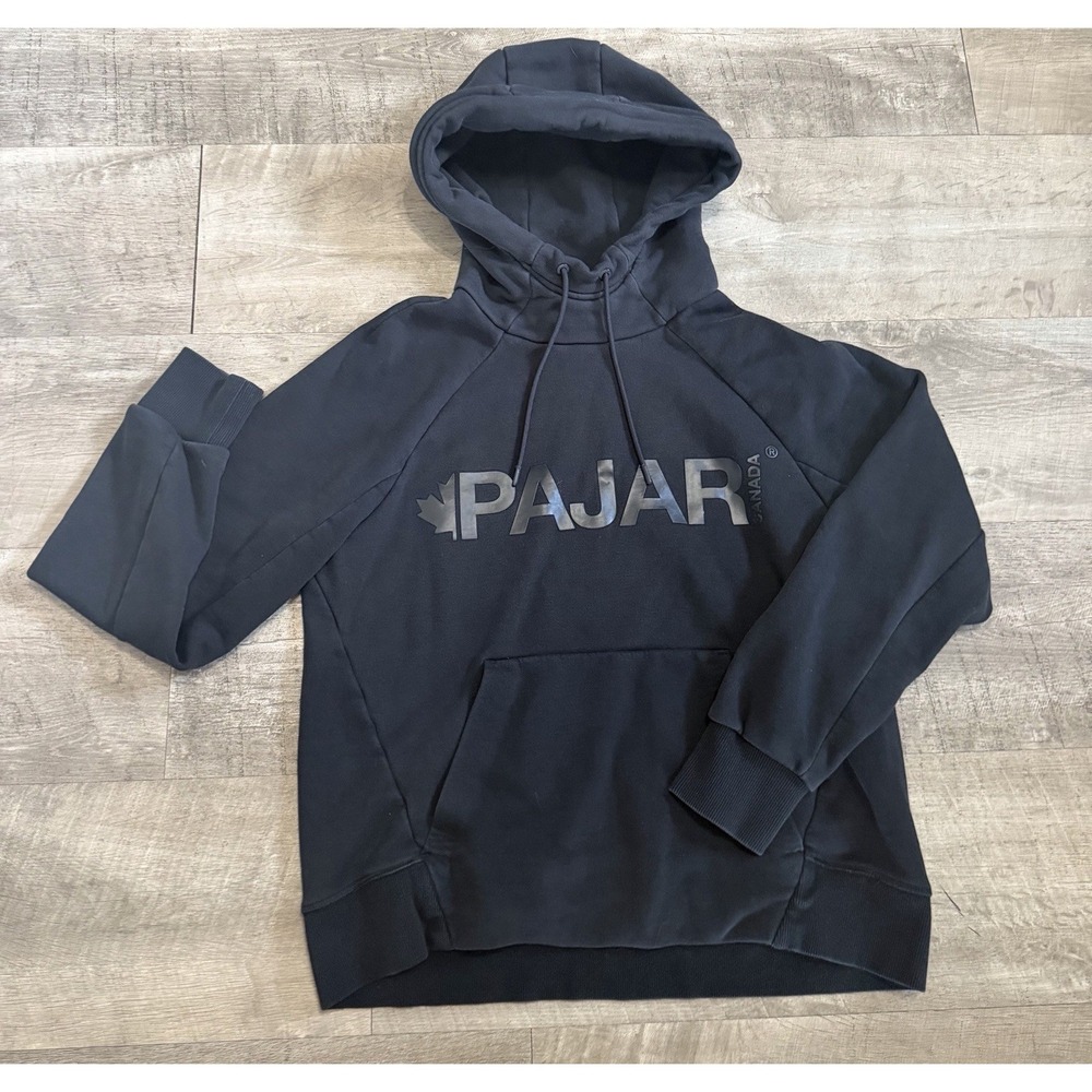 Pajar Canada Black Hoodie Sweatshirt Hood Hooded Men's Large *read*